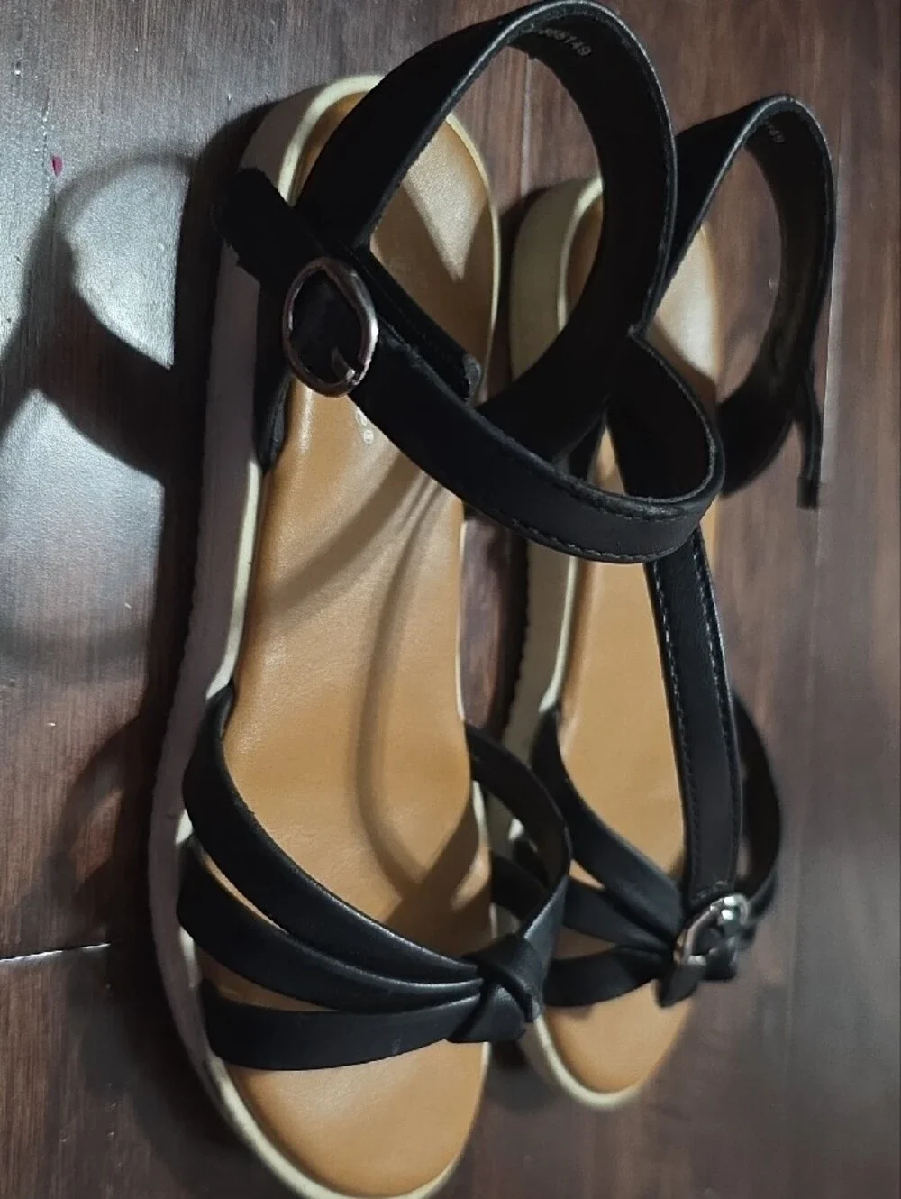 Cupcake Couture Girls' Black Strappy Ankle Sandals